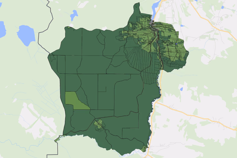 Kartenvorschau des Bodenverbrauchs der KG Schönau