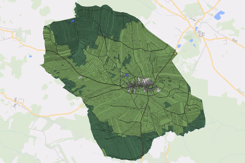 Kartenvorschau des Bodenverbrauchs der KG Weißenalbern