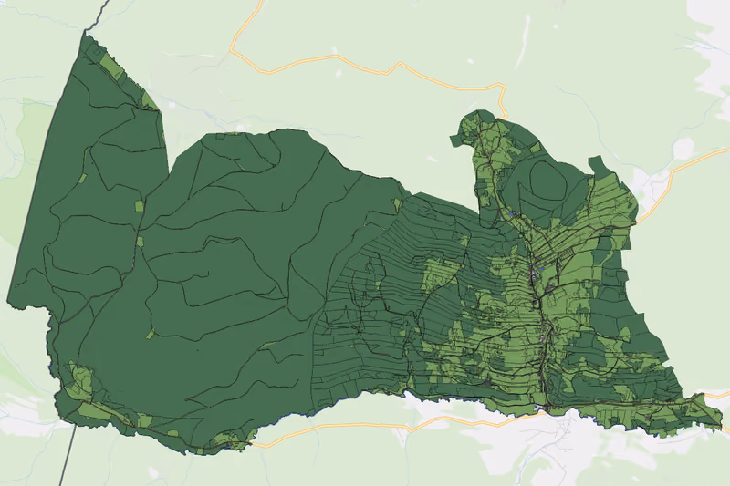 Kartenvorschau des Bodenverbrauchs der KG Harmannschlag
