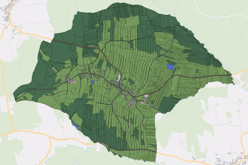 Kartenvorschau des Bodenverbrauchs der KG Harmannstein
