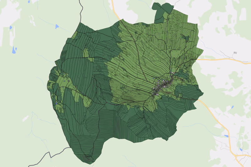 Kartenvorschau des Bodenverbrauchs der KG Heinreichs bei Weitra