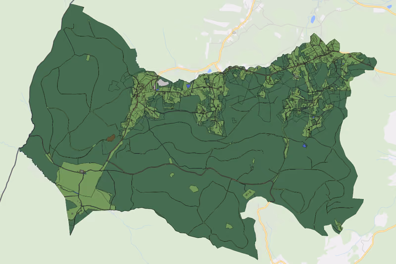 Kartenvorschau des Bodenverbrauchs der KG Hirschenwies