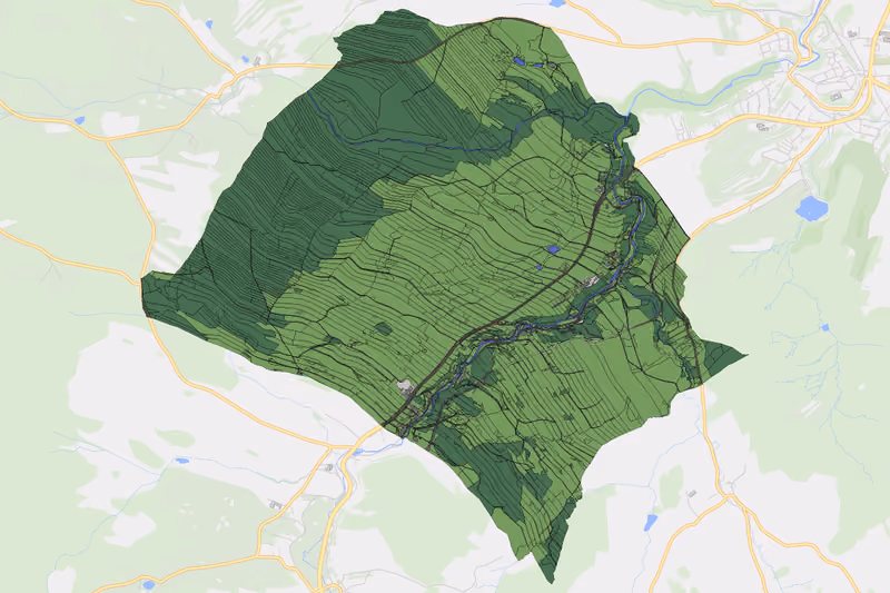 Kartenvorschau des Bodenverbrauchs der KG Langfeld