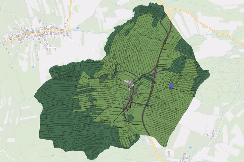 Kartenvorschau des Bodenverbrauchs der KG Mistelbach