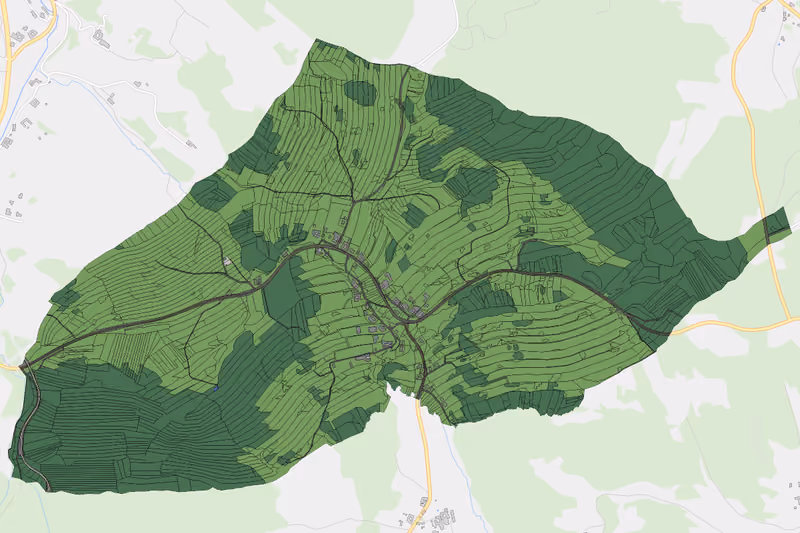 Kartenvorschau des Bodenverbrauchs der KG Mühlbach
