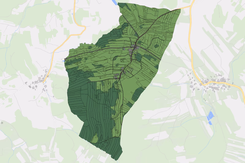 Kartenvorschau des Bodenverbrauchs der KG Schroffen