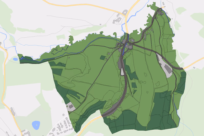 Kartenvorschau des Bodenverbrauchs der KG Steinbach