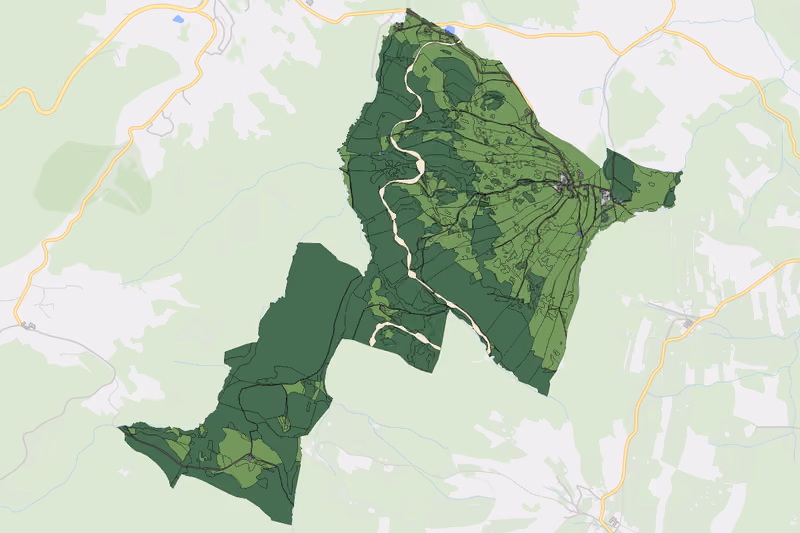 Kartenvorschau des Bodenverbrauchs der KG Weikertschlag