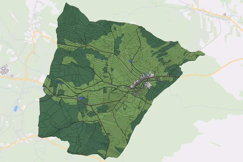 Kartenvorschau des Bodenverbrauchs der KG Wultschau