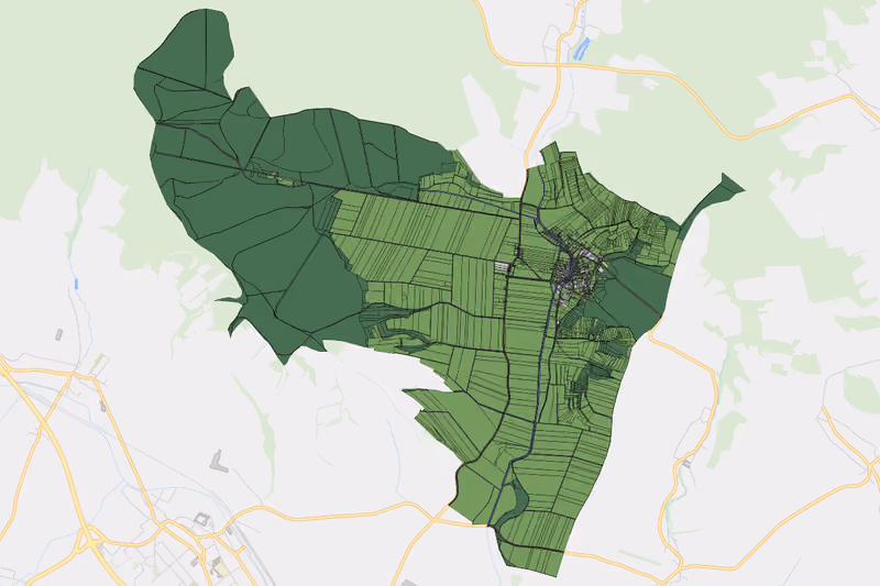 Kartenvorschau des Bodenverbrauchs der KG Bergau