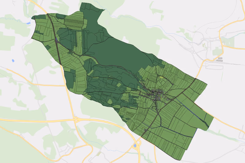 Kartenvorschau des Bodenverbrauchs der KG Oberdürnbach