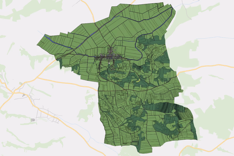 Kartenvorschau des Bodenverbrauchs der KG Ebersbrunn