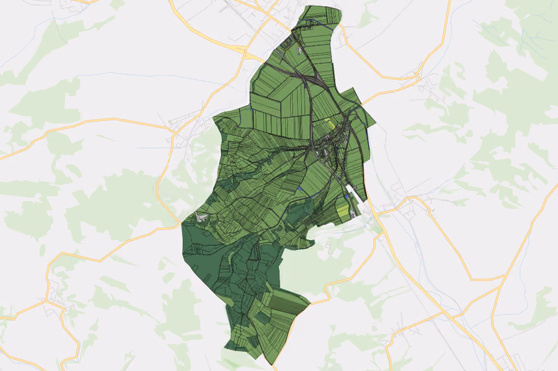 Kartenvorschau des Bodenverbrauchs der KG Glaubendorf
