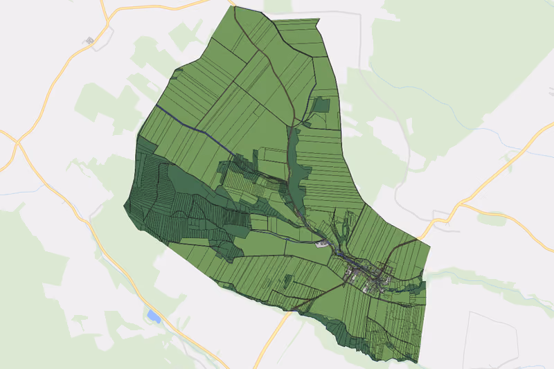Kartenvorschau des Bodenverbrauchs der KG Grübern