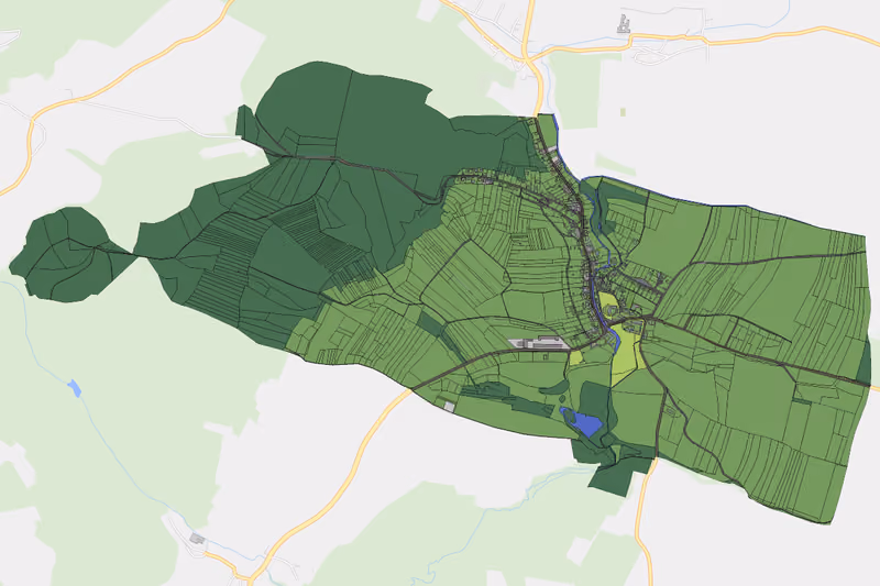 Kartenvorschau des Bodenverbrauchs der KG Mühlbach am Manhartsberg