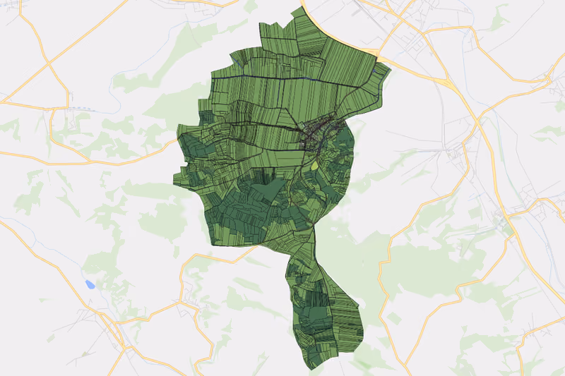 Kartenvorschau des Bodenverbrauchs der KG Radlbrunn