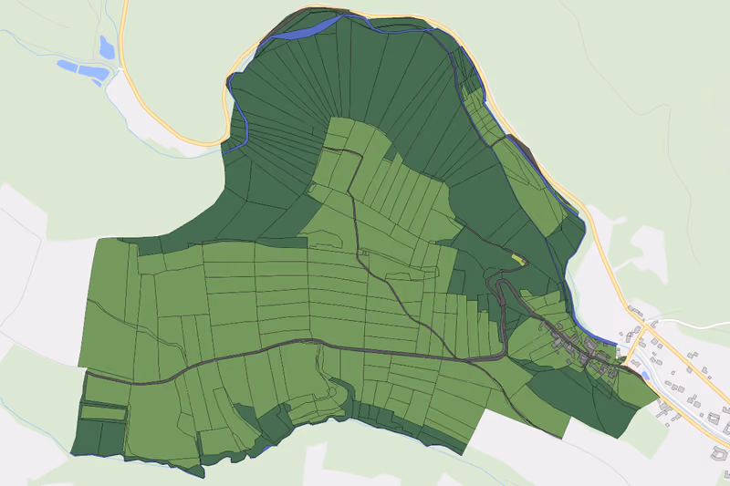 Kartenvorschau des Bodenverbrauchs der KG Grünberg