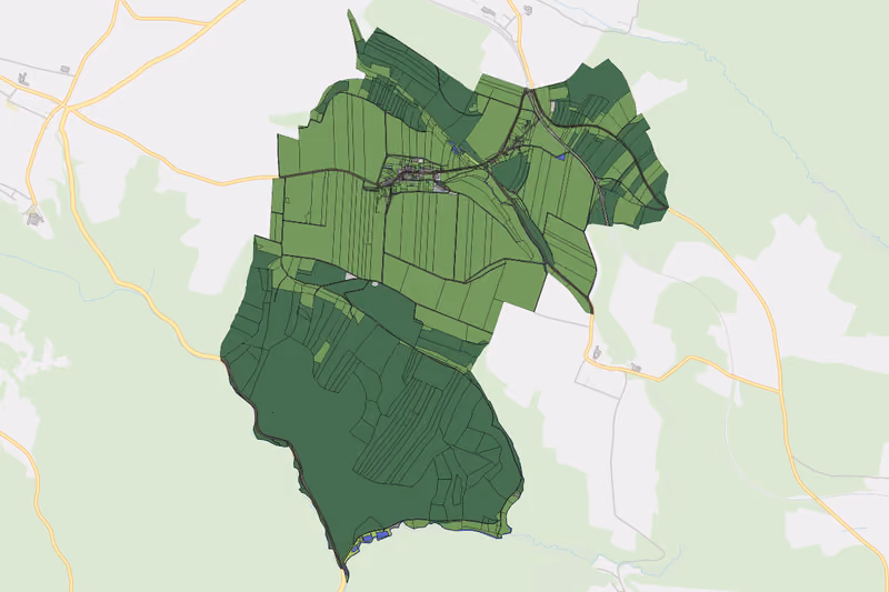Kartenvorschau des Bodenverbrauchs der KG Posselsdorf