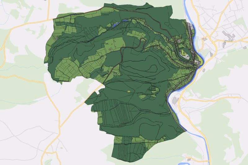 Kartenvorschau des Bodenverbrauchs der KG Thunau am Kamp