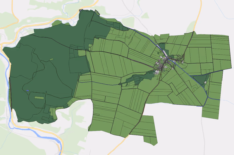 Kartenvorschau des Bodenverbrauchs der KG Zaingrub