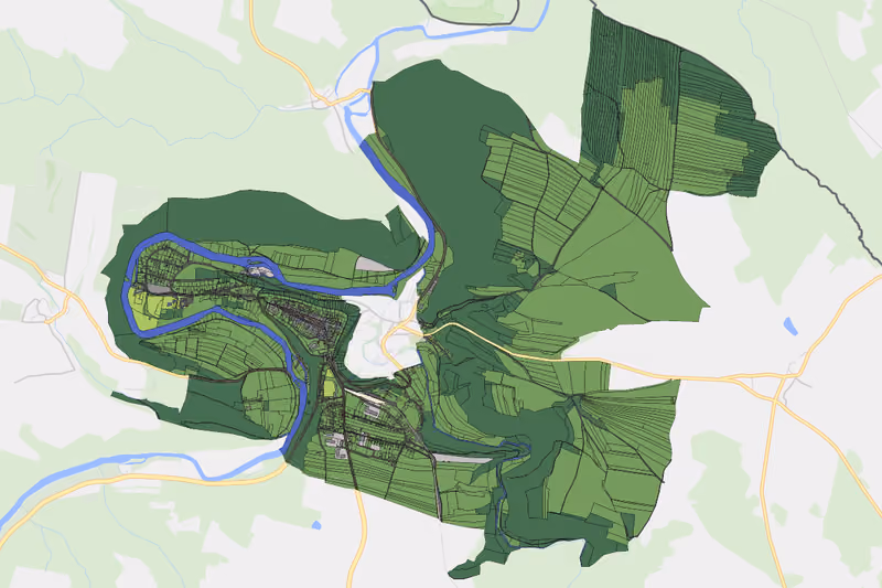 Kartenvorschau des Bodenverbrauchs der KG Drosendorf Stadt