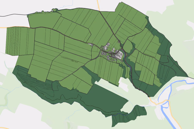 Kartenvorschau des Bodenverbrauchs der KG Oberthürnau