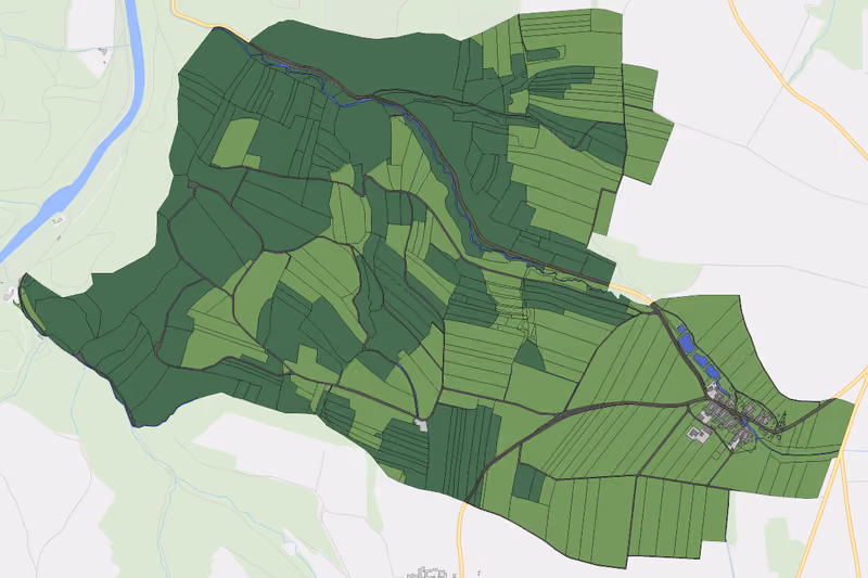Kartenvorschau des Bodenverbrauchs der KG Zettlitz