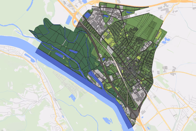 Kartenvorschau des Bodenverbrauchs der KG Korneuburg