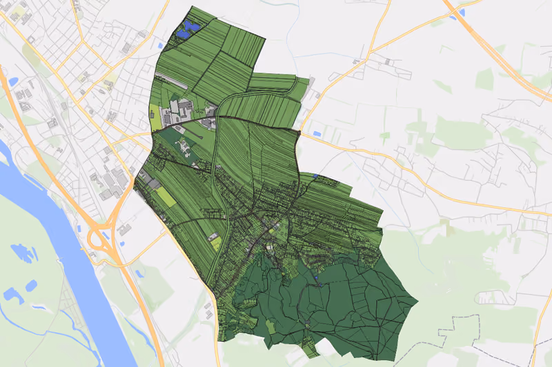 Kartenvorschau des Bodenverbrauchs der KG Bisamberg