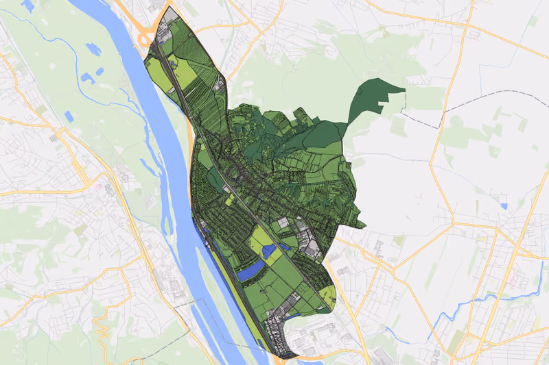 Kartenvorschau des Bodenverbrauchs der KG Langenzersdorf