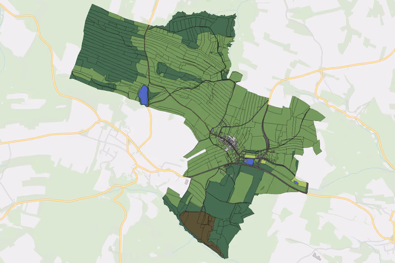 Kartenvorschau des Bodenverbrauchs der KG Brunn am Walde