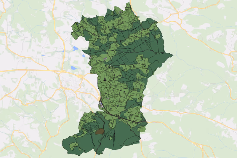 Kartenvorschau des Bodenverbrauchs der KG Gföhleramt