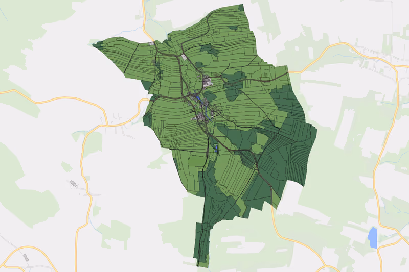Kartenvorschau des Bodenverbrauchs der KG Obergrünbach