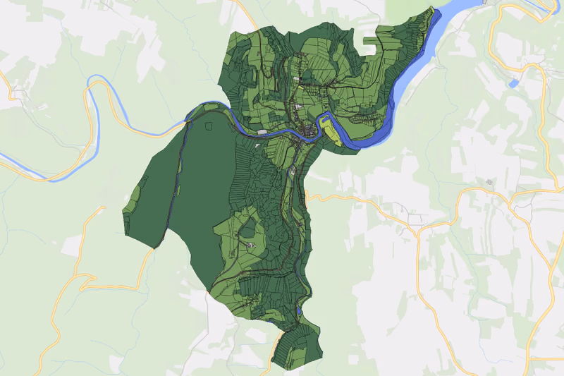 Kartenvorschau des Bodenverbrauchs der KG Krumau am Kamp