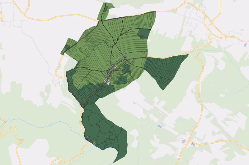 Kartenvorschau des Bodenverbrauchs der KG Ladings