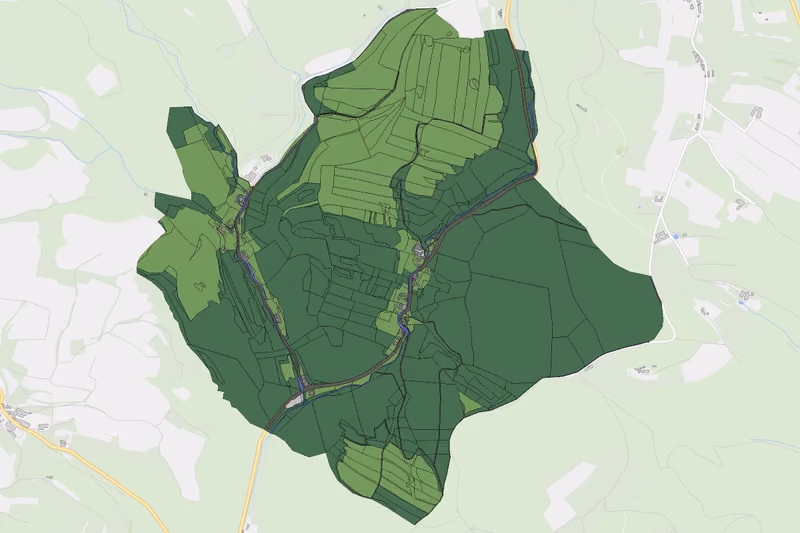 Kartenvorschau des Bodenverbrauchs der KG Litsch und Wurfenthalgraben