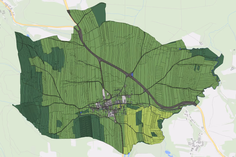 Kartenvorschau des Bodenverbrauchs der KG Marbach im Felde