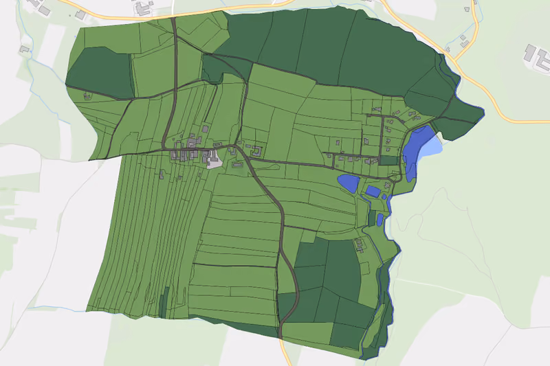 Kartenvorschau des Bodenverbrauchs der KG Neubau