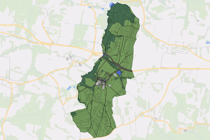 Kartenvorschau des Bodenverbrauchs der KG Rastbach