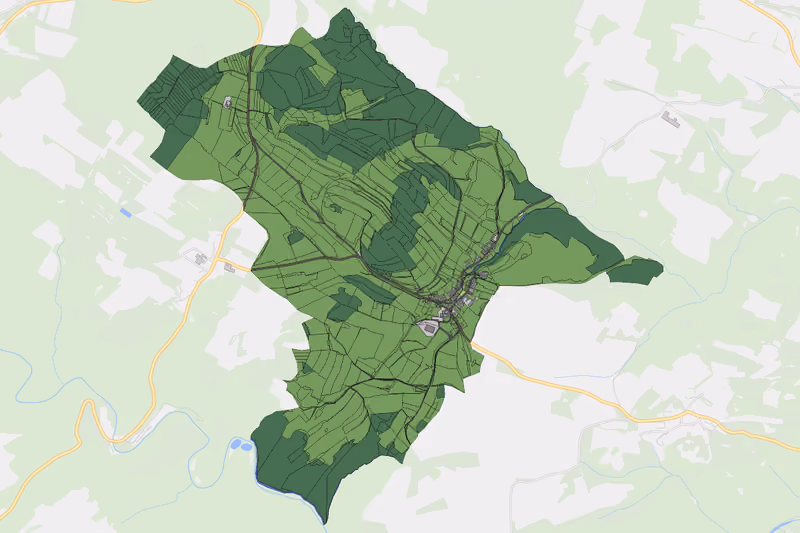 Kartenvorschau des Bodenverbrauchs der KG Taubitz
