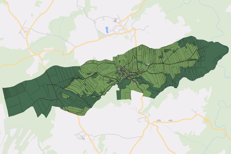 Kartenvorschau des Bodenverbrauchs der KG Gillaus