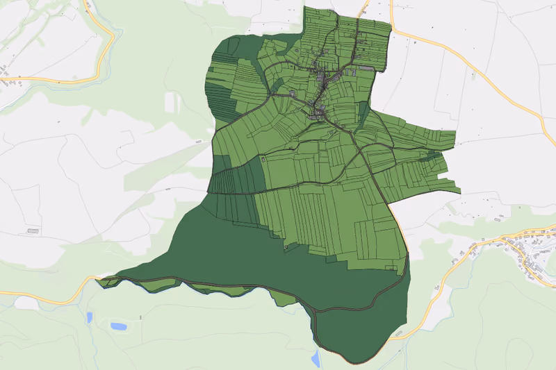 Kartenvorschau des Bodenverbrauchs der KG Baumgarten