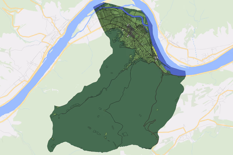 Kartenvorschau des Bodenverbrauchs der KG Rossatz