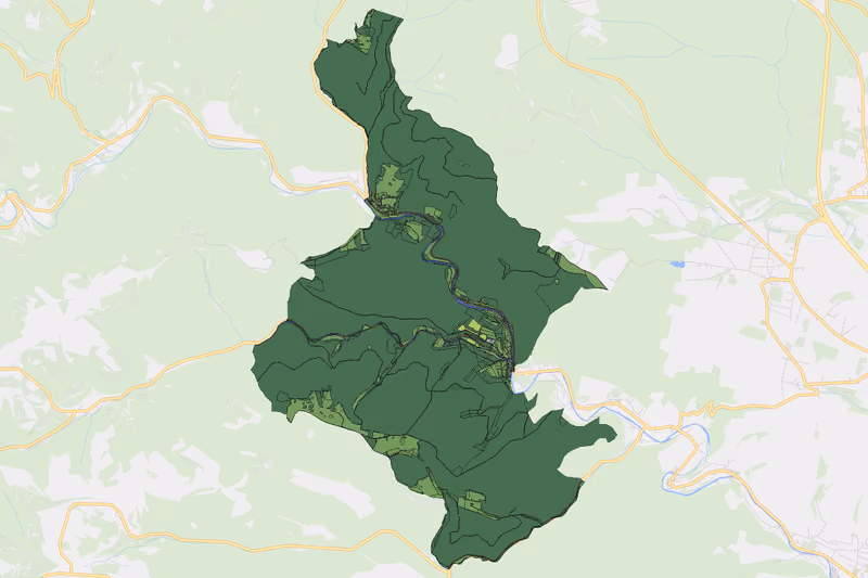 Kartenvorschau des Bodenverbrauchs der KG Senftenbergeramt