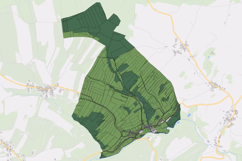 Kartenvorschau des Bodenverbrauchs der KG Marbach an der Kleinen Krems