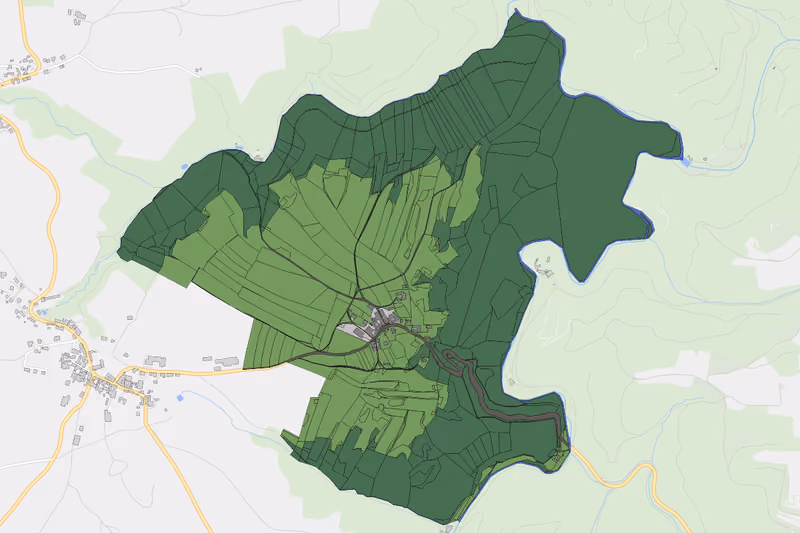 Kartenvorschau des Bodenverbrauchs der KG Purkersdorf