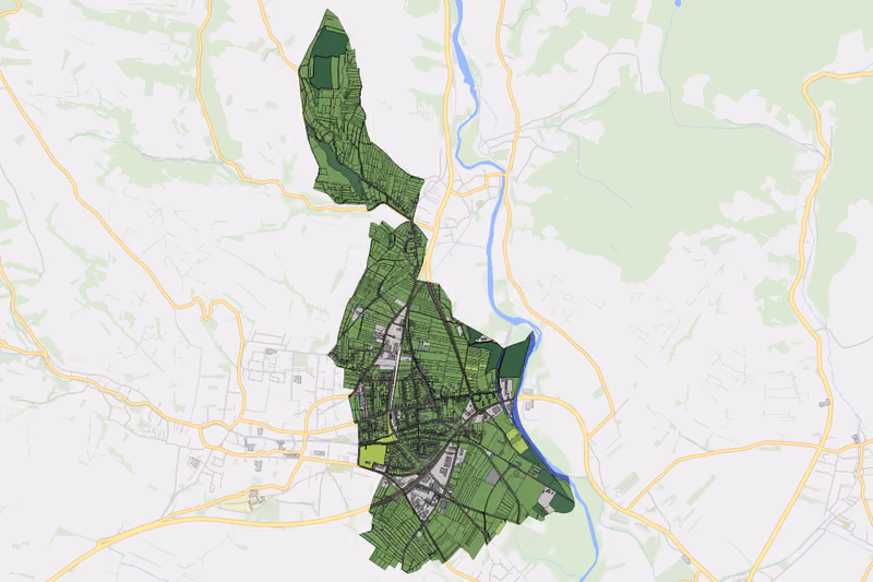 Kartenvorschau des Bodenverbrauchs der KG Haindorf