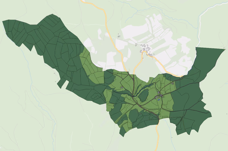 Kartenvorschau des Bodenverbrauchs der KG Gießhübl