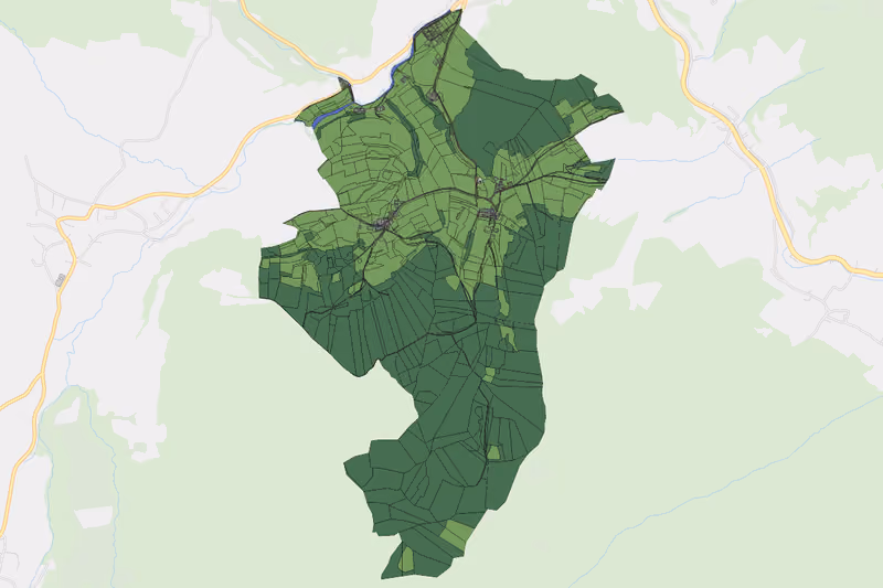 Kartenvorschau des Bodenverbrauchs der KG Povat