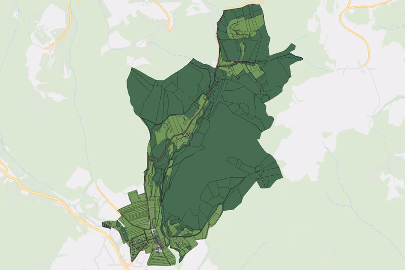 Kartenvorschau des Bodenverbrauchs der KG Niederranna